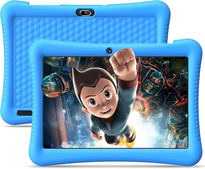 Kids Tablet 10 inch Android 13 with Shockproof Case, Quad-Core 32GB, 512GB Expandable, Parental Control, Pre-Installed Apps, 6000mAh Battery, Gifts for 3-12 Year Olds
