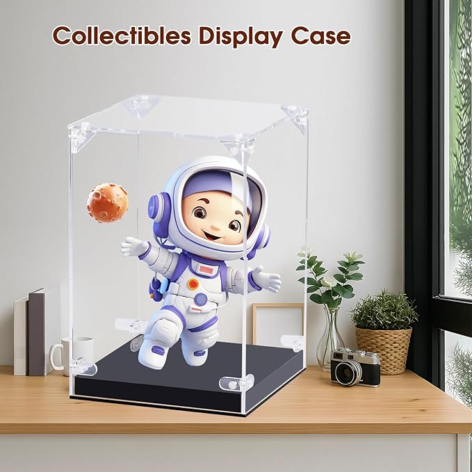 Acrylic Display Case for Action Figures,Clear Acrylic Display Box for Collectibles Home Storage & Organizing Figures Models Doll Toys 6" Lx6 Wx8 H