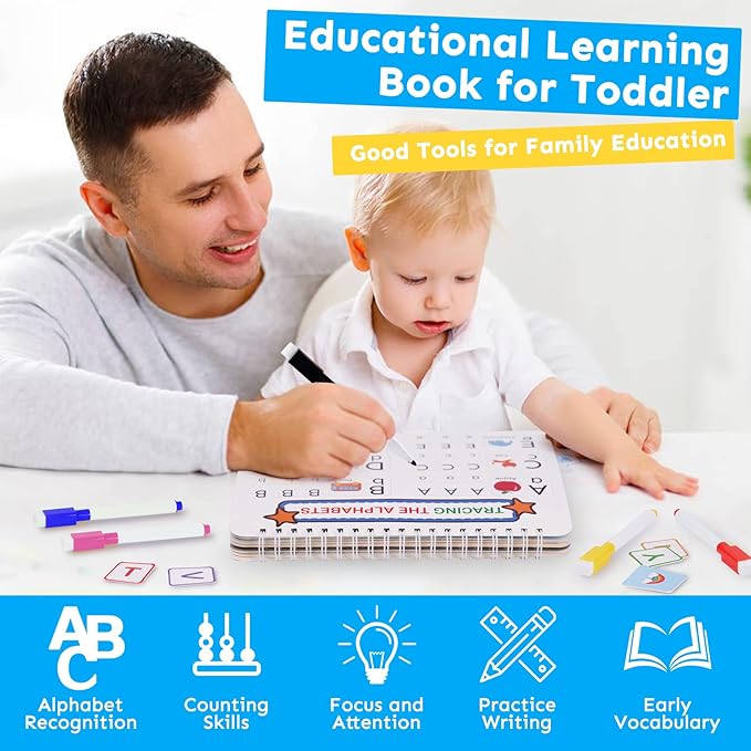 Mallify Busy Book for Toddlers 1-3, Preschool Learning Activities 30 Themes Kids Binder and Early Learning Toys, Montessori Toys for 3 Year Old, Autism Learning Materials and Tracing Coloring Book