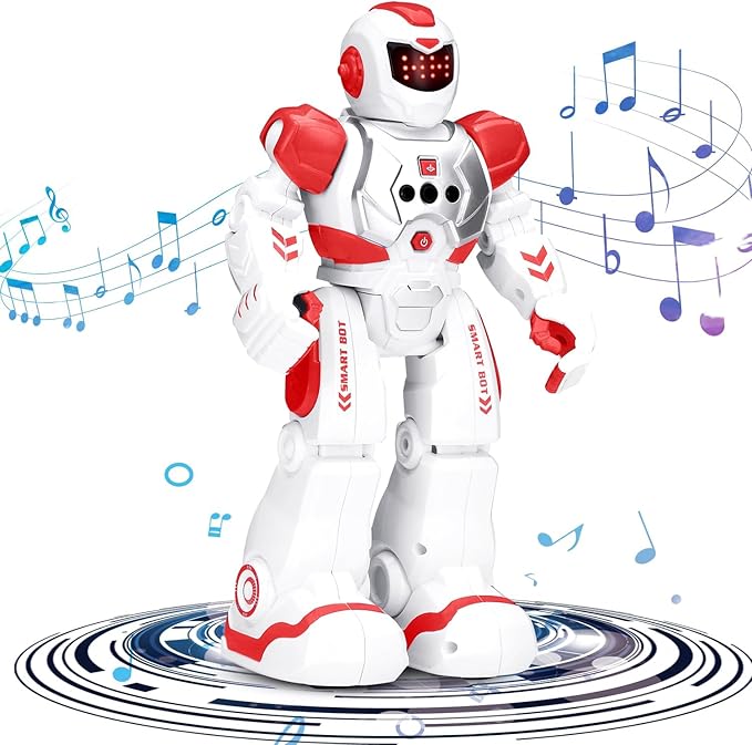 KingsDragon Robots Toy for Kids, RC Gesture Sensing Toy, Interactive Walking Singing Dancing Robot Birthday Presents for Boys Girls Age 6 7 8 9 Years Old,Red