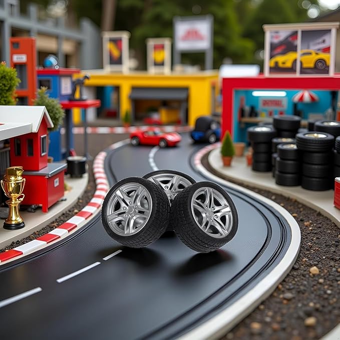 RC Car Rubber Wheel Tires,4 Pcs Black Toy Car Wheel Tires,48mm Simulation Rubber Wheel Tire Toy Model DIY RC Spare Parts Easy Installation Small in Size,Remote and App Controlled Vehicles and Parts