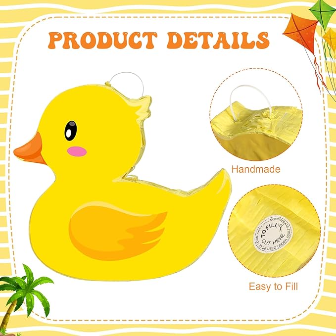 Aoriher Duck Piñata Birthday Party Supplies Piñata with Yellow Blindfold for Party Favor Birthday Decorations