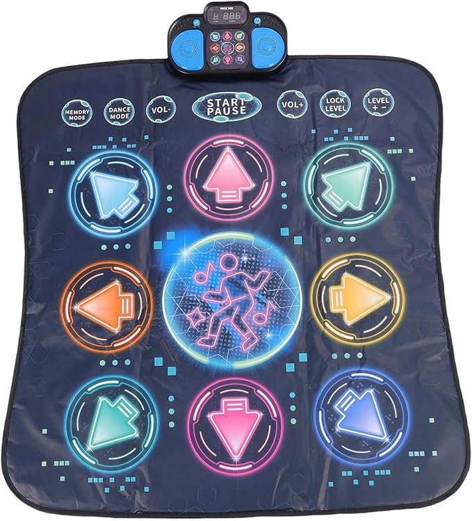 Kids Dance Mat Challenge Game Music Toy for Home Indoor Outdoor, Electronic Dancing Pad for Exercising Coordination Ability, for Families or Schools, Made of PE Cloth