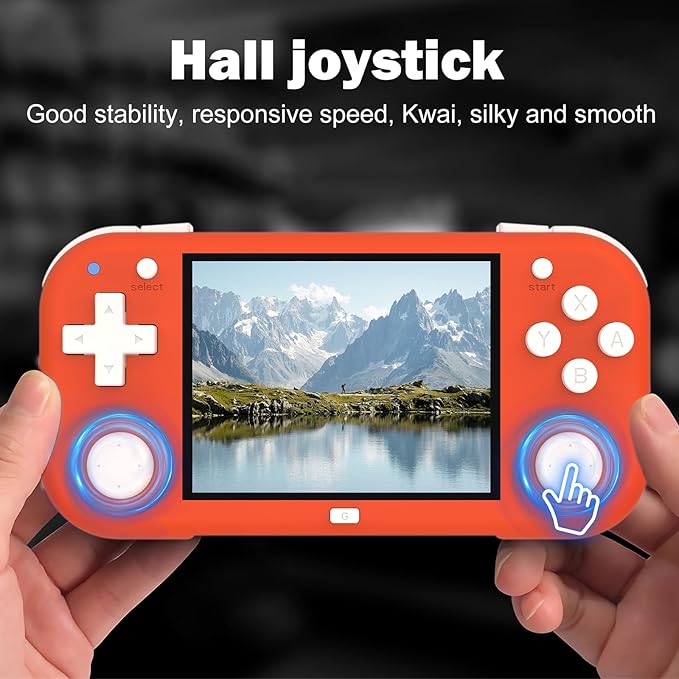 XU MINI M Retro Handheld Game Consoles, 2.8 inch IPS Screen, Built-in 64G TF Card, with 2600 mAh Battery Life 6 Hours with Case Orange