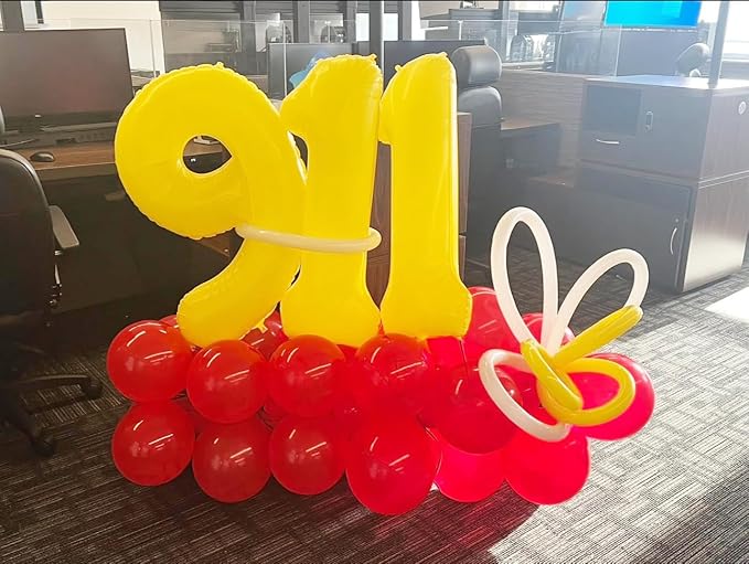 Number Balloons 1, 40 Inch One Balloons for 1st Birthday Girl Boy 1 11 21 Party Decorations Baby Shower Photo Shoot, Yellow 1 Balloon
