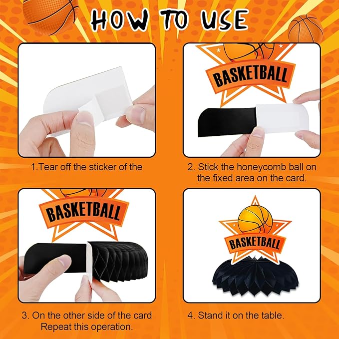 9 Pcs Basketball Centerpieces Basketball Party Decorations Basketball Table Decorations Basketball Birthday Party Supplies