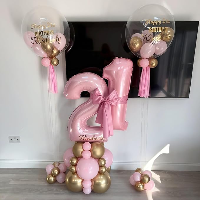 Number 15 Balloon Pastel Pink, Giant Number 1 & 5 Helium Foil Balloon for Girls 15th Birthday Decor, 40 Inch Self Inflating Mylar 15 Balloon Number for Women Anniversary Party Decorations Supplies
