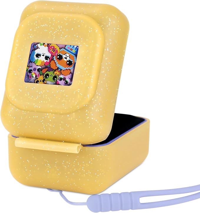 Silicone Protective Case Cover for Bitzee Virtual Pet, with Carry String, Original Version Compatible (Gold)