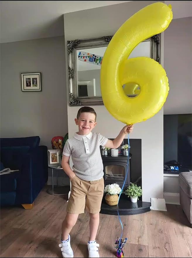 Yellow 2 Balloon, Number Balloons 40 Inch, 2nd Balloon Number Birthday Decorations, Second Two Birthday Party Supplies, Number 2 Balloon