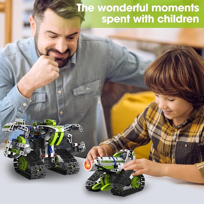 STEM Robotics Kit for Kids Ages 8-12,5 In1 Robot Building Kit Toys,337 Pcs Blocks App & Remote Control Robot Building Set,Erector Set for Kids Age 8 9 10 11 12+