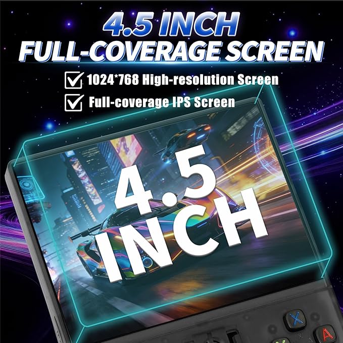 2026 NEW Upgrade R36MAXPRO Retro Handheld Game Console - 4.5 Inch Ultra-Large Screen, Support 18000+Classic Games, 64G TF Card, Linux System, 4000mAh Battery, Birthday Gift for Adult - Black