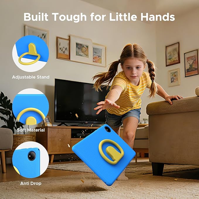 P10 Kids Tablet for Ages 3-7, Android 16 Tablet, Gemini AI, 10 Inch Tablets, 90Hz, 32GB RAM+64GB ROM, 7000mAH, 5G WiFi, Face ID, Kids Tablets with case,Includes a Child Protective case and Pen