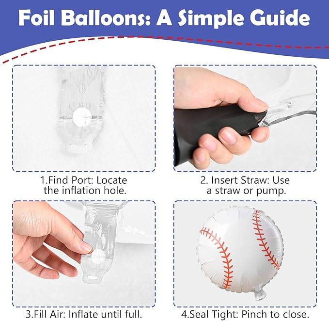 Baseball Balloons, Navy Blue Red Nude Latex Balloons with Baseball Gloves Foil Balloon for Boys Baseball Themed Birthday Party Decorations Graduation Baby Shower Sport Theme Party Backdrop
