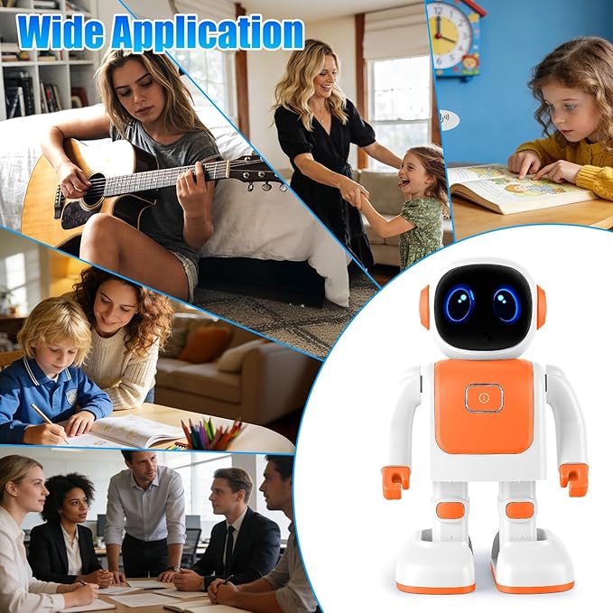 iMounTEK Smart AI Robot Interactive Learning Dancing Robot Voice Assistant Telling Story Singing Music Programmable Moves for Gift/Orange