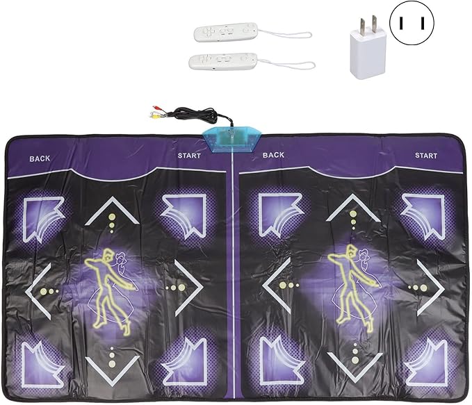 Dance Mat, Double Dancing Pad with Handle, Includes 100 Dance Songs, 60 Games, with a 512MB Memory Card, for Children and Adults for Home Use
