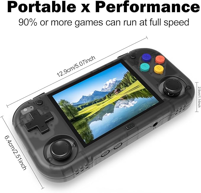 XU Mini M Retro Handheld Game Consoles, 2.8 inch IPS Screen, Built-in 128G TF Card, with 2600 mAh Battery Life 6 Hours with Case Black