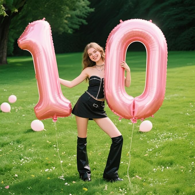 40 Inch Pearlescent Pink Balloon Number 0 Balloon,Jumbo Mylar Foil Helium Balloon for 10 20 30 40 50 60 2025 Birthday Digital Balloons for Birthday Party,Wedding Anniversary Party Decorations