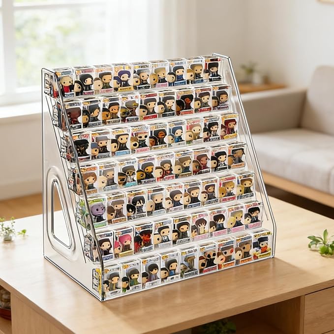 7 Layers Clear Display Shelf for Funko Pop, Clear Acrylic Display Case for Bitty Pop, Mini Collectible Toys Display Shelf for Miniature Mini Action Storage Compatible with Bitty Pops Funko