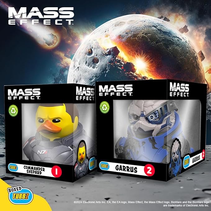 TUBBZ Boxed Edition Male Commander Shepard Collectible Vinyl Rubber Duck Figure - Official Mass Effect Merchandise - Sci-Fi Action FPS Video Games