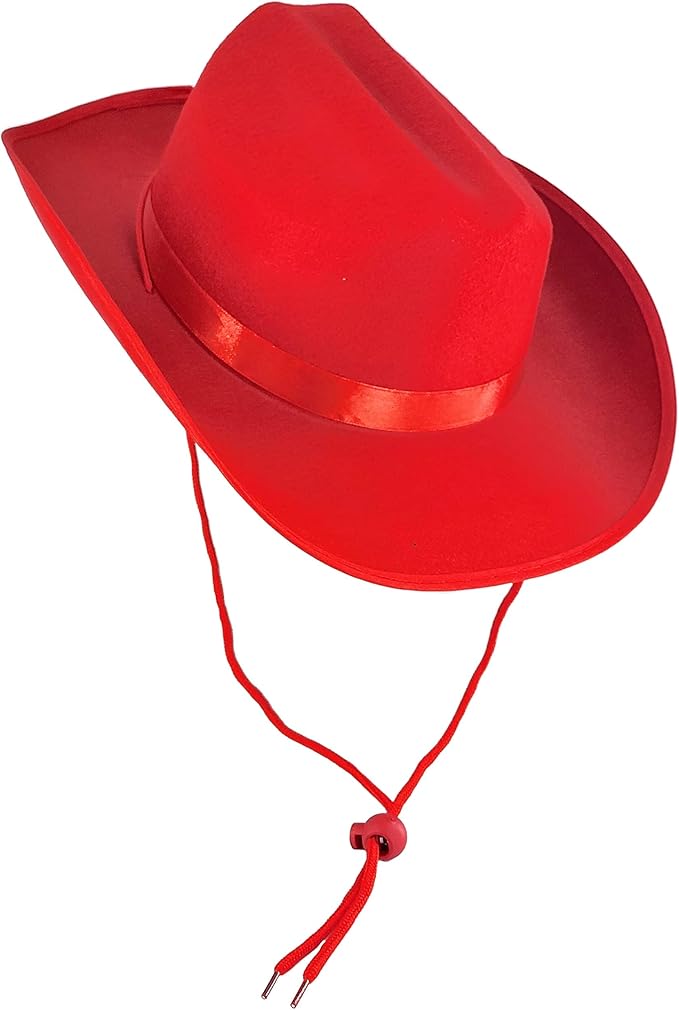 The Dreidel Company Cowboy Felt Western Hat, 22" Circumference Dress Up Costume Clothes for Kids, Pretend Play, Party Favors