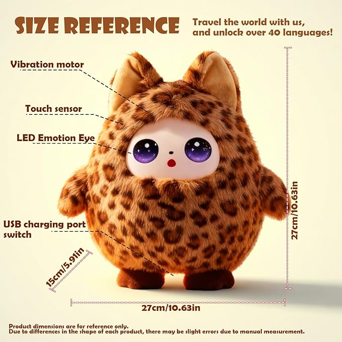 AI Intelligent Interactive Plush Toy ChatGPT, with Vibration/Tactile Perception and Children's Emotions, multilingual Companions, Interactive Games, Memory Training,Control App (Bruno)