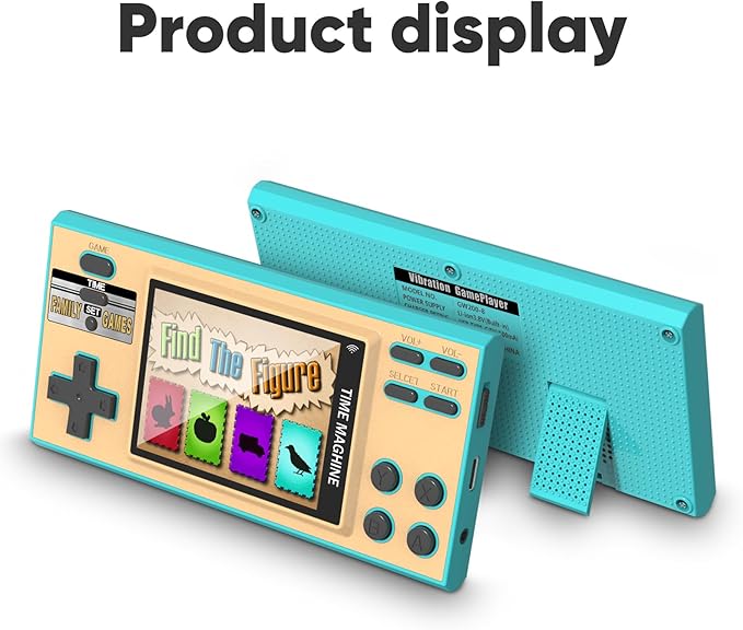 Kids Handheld Game Console with 200 Video Games for Kids, 16 Bit Games Travel Toys, 3 Inch Screen Pocket Game, Electronic Learning & Education Toys, Gifts for Boys and Girls (Blue)