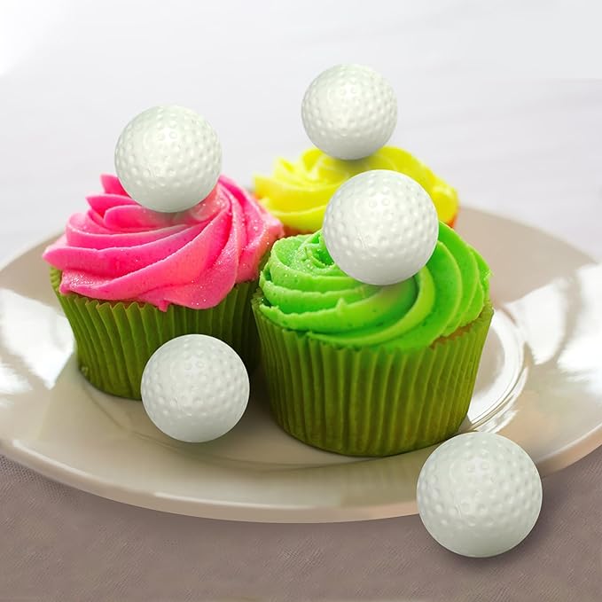 Golf Ball Cake Topper Decorations Mini Golf Ball CupCake Decorations for Golf Sport Birthday Supplies (Style 03)