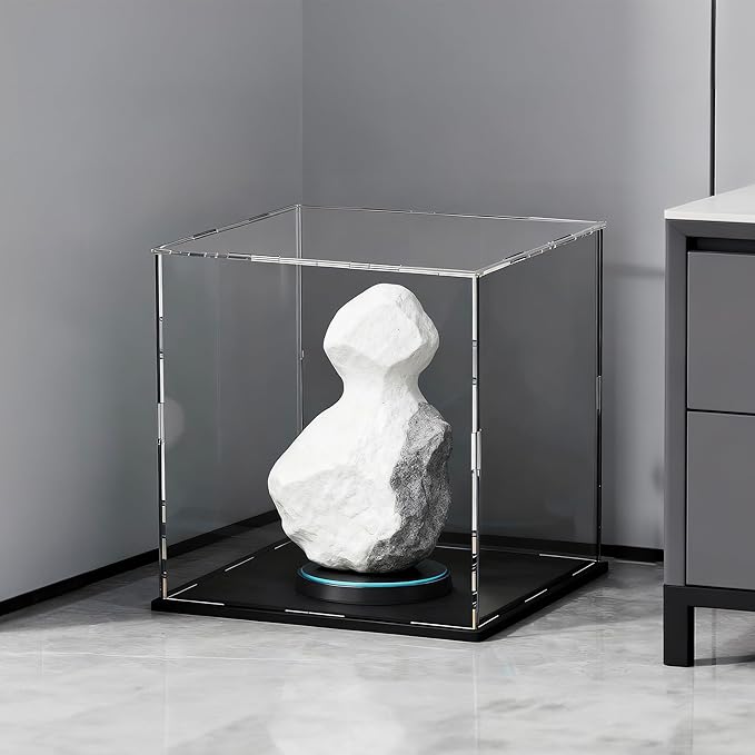 Acrylic Display Case for Collectibles and Toys, Versatile Clear Acrylic Display Box with Black Base for Showcase and Displaying, 13x13x13-inch
