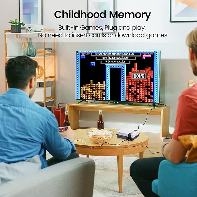 Retro Game Console with 620 Video Games,Classic Mini Game System with Wired Controller,HDMI and AV Output Plug and Play Video Gaming Consoles (Gray)