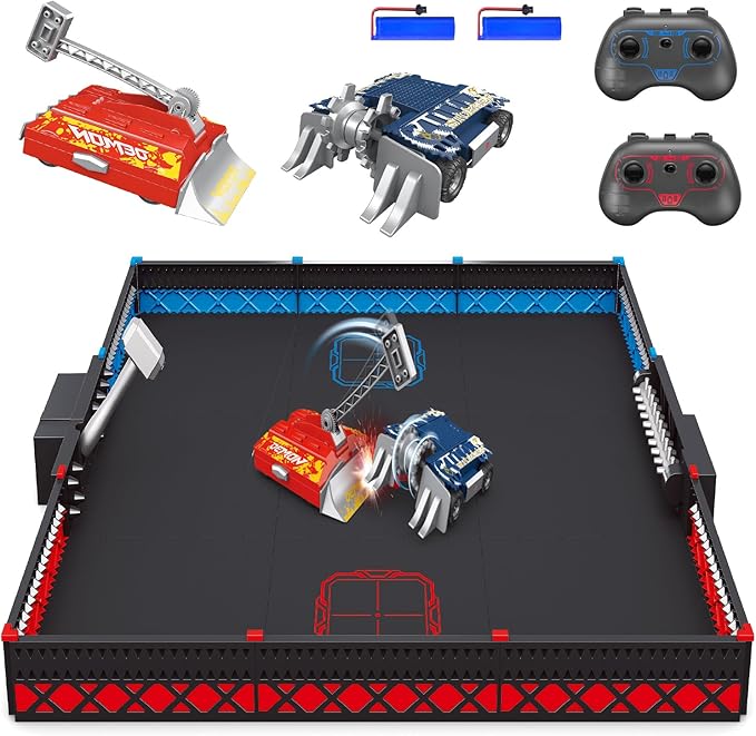 Mostop Battle Robots Arena Set, Interactive RC Fighting Robots Toy - 2.4Ghz Remote Control Robot Toys for Kids, Rechargeable Battle Bots with Arena, Combat Robots STEM Toys for Boys Girls
