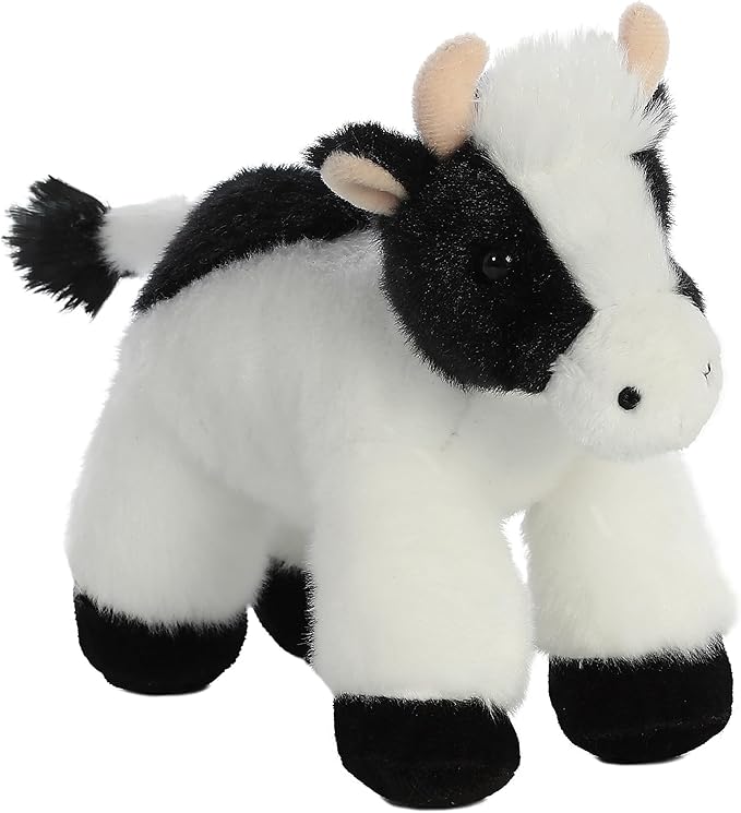 Aurora® Adorable Mini Flopsie™ Mini Moo™ Stuffed Animal - Mini Companions Ready for Playful Adventures - for Kids All Ages, Toddlers, Adults, and Families - White 8 Inches