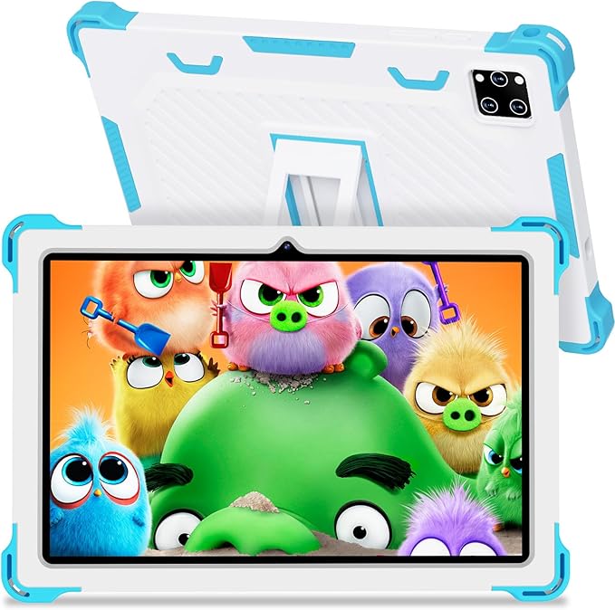 10 Inch Android 15 Kids Tablet, 10GB RAM 64GB ROM Storage, 10000mAh Large Battery, Parental Control, Pre-Installed Educational Apps, Learning Tablet for Kids 3-7（Blue）