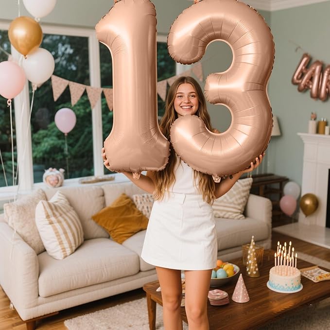 40 Inch Caramel Balloon Number 1 First Birthday Jumbo Mylar Foil Helium Balloon for 10 21 31 Birthday Digital for Birthday Party Wedding Anniversary Party Decorations
