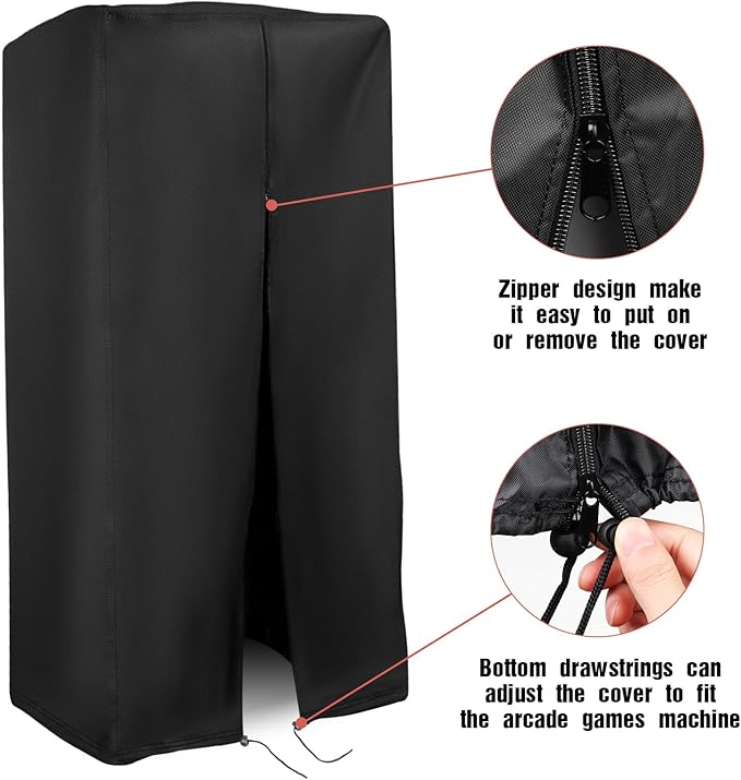 Arcade Machine Cover, Heavy Duty Protective Video Game Cover for Full Size Arcade Game Machines , Waterproof & Dustproof Electronic Dust Covers for 2-Player Control Panel, 31" x 22" x 66"