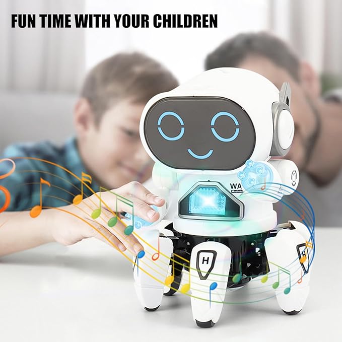 Music Playing Six Claws Robot Designed for Entertainment and Educational Programming Use Robot Toy
