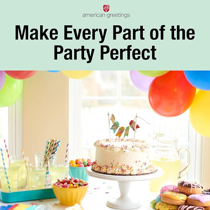 American Greetings Rainbow Birthday Party Supplies, Photo Booth Kit (32-Pieces)