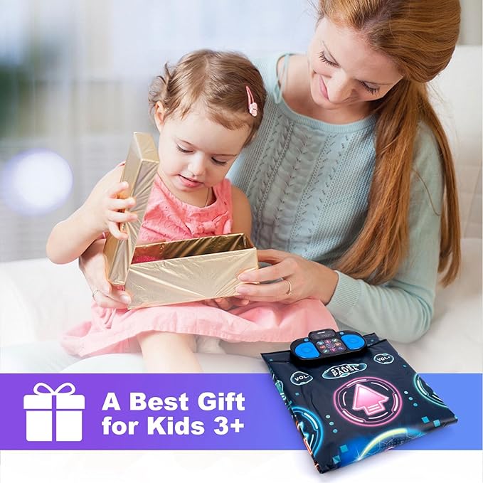 Kids Dance Mat Challenge Game Music Toy for Home Indoor Outdoor, Electronic Dancing Pad for Exercising Coordination Ability, for Families or Schools, Made of PE Cloth