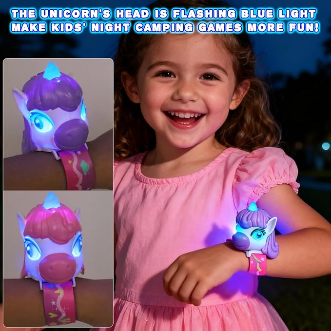 Kids Walkie Talkies for Girls Toys, 2 Pack Pink Unicorn Wrist Walkie Talkies Watch for Age 3-8 Toddlers 3 4 5 6 7 8 9 10 Year Old,Long Range Radio Camping Gear Outdoor Hiking Toys Birthday Gifts