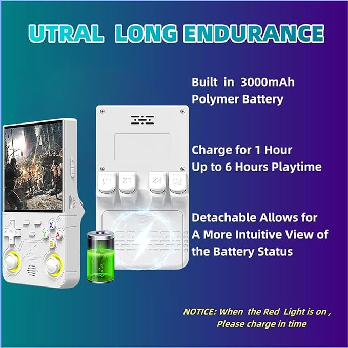 R36Ultra Retro Handheld Game Console,4.0-Inch 720x720 IPS HD Screen,Preloaded 20K+ Classic Games,Linux Open Source WiFi Multiplayer Portable Travel Electronics Gift for Kids & Adults (White)
