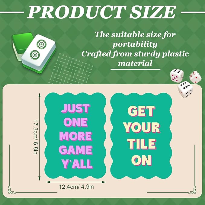 Soulchen 2 Pcs Mahjong Tile Mixer Shufflers for Mixing and Shuffling Tiles Plastic Mahjong Accessories Gifts for Lovers Games Decorative Printed Design (Green Style)