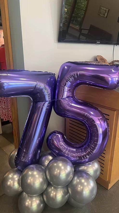 40 Inch Number Balloon Purple 7 Balloon Purple Party Decorations, 7 Number, Purple Seven Birthday, Number 7 Birthday Party Wedding Anniversary Decorations Supplies