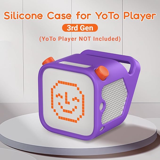Silicone Case for Yoto Player (3rd Gen.), Anti-Slip Skin Cover, Purple