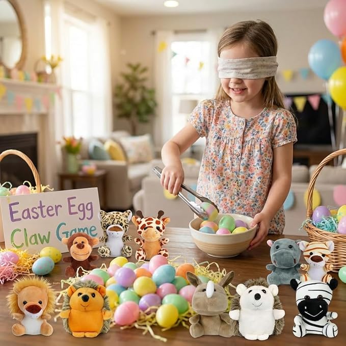 Arrozon 12 Pcs Small Stuffed Animals Bulk, 4.5 Inch Mini Stuffed Animals, Classroom Easter Egg Fillers, Keychain Plushies Toys Claw Machine Prizes, Party Favors Stuffers for Kid Gifts