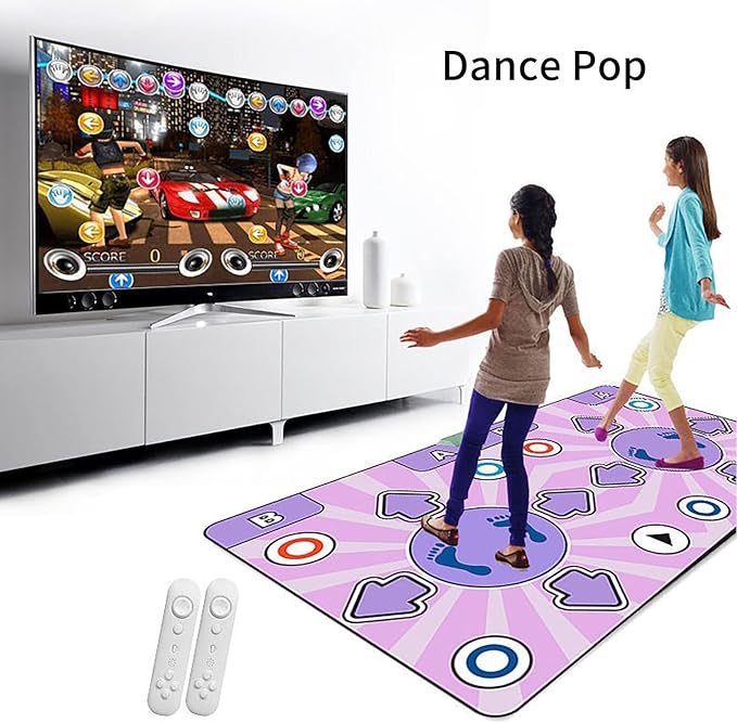 Fabater Wireless Electronic Dance Mat for TV Gaming, Non-Slip Double User Dance Pad with Music & Fitness Games, Interactive Step Mat Family Fun, Portable Dance Floor for Boys Girls Gift