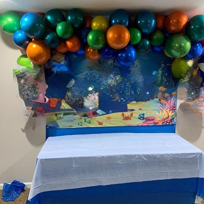 Double-stuffed Metallic Colorful Balloons, 50 Pcs 10 Inch Multicolor Balloons with Double Layer Design for Birthday Party, Wedding, Anniversary, and Celebration Decorations, Includes 10m White Ribbon
