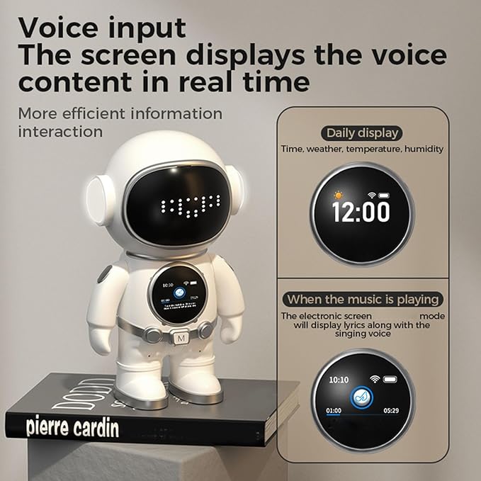 Pssopp Household Appliances Educational Interactive WiFi Speaker with App Control for Home Kids Learning AI Smart Robot, Space AI Robot