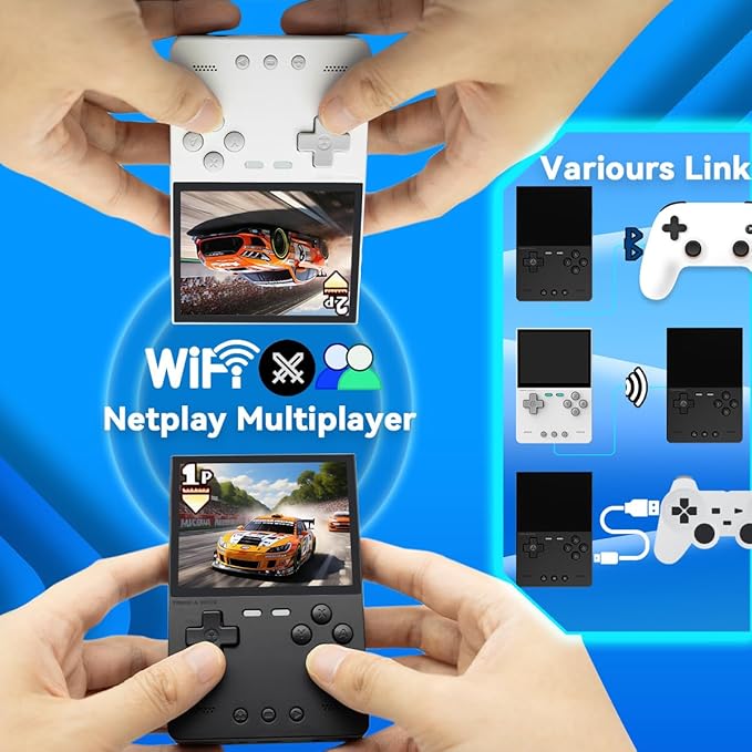 Trimui Brick Handheld Game Console 3.2-inch 1024 * 768 IPS Screen 3000mAh Trimui-brick Opensource System with Portable Case and Screen Protector Black