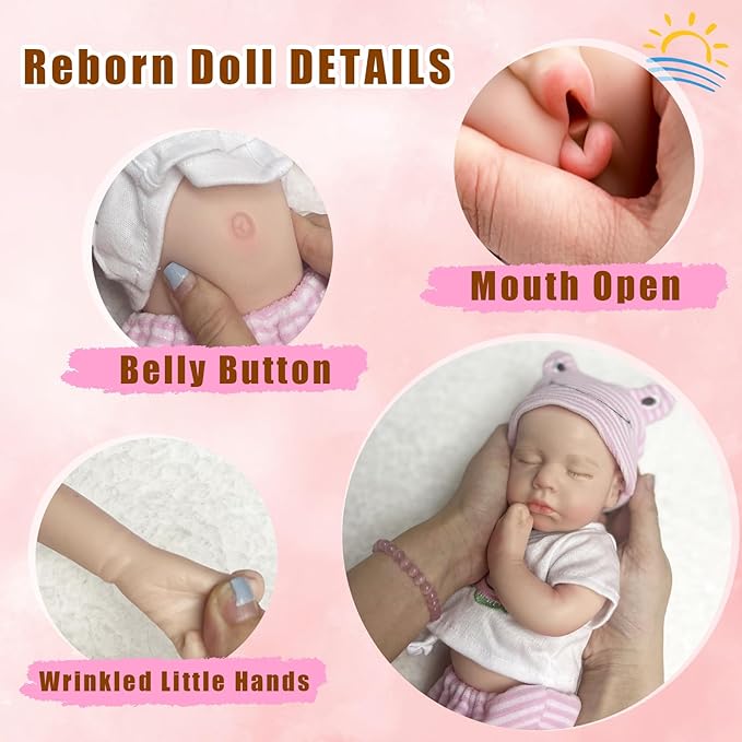 OtardDolls 33cm Reborn Baby Dolls Silicone Full Body Girl Lifelike Handmade Painted Dolls Silicone Reborn Babies for Kids