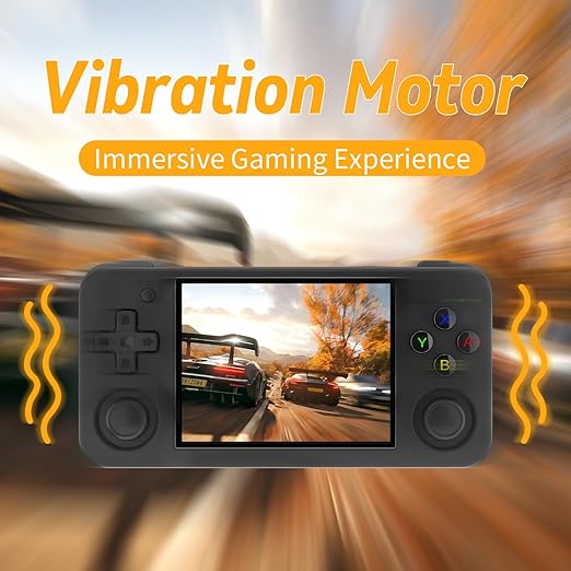 RG35XX H Retro Handheld Game Console Linux System 3.5''IPS Screen Built-in 64G TF Card with 3545+ Preinstalled Games RG 35XXH Portable Gaming Console RG35XXH Support 5G WiFi Bluetooth HDMI Black