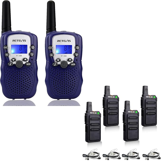 Retevis RT388 Kids Walkie Talkies Bundle with RT19 Walkie Talkie Earpiece with Mic